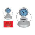 Rotating Ad Aluminum Desk Clock w/Alarm